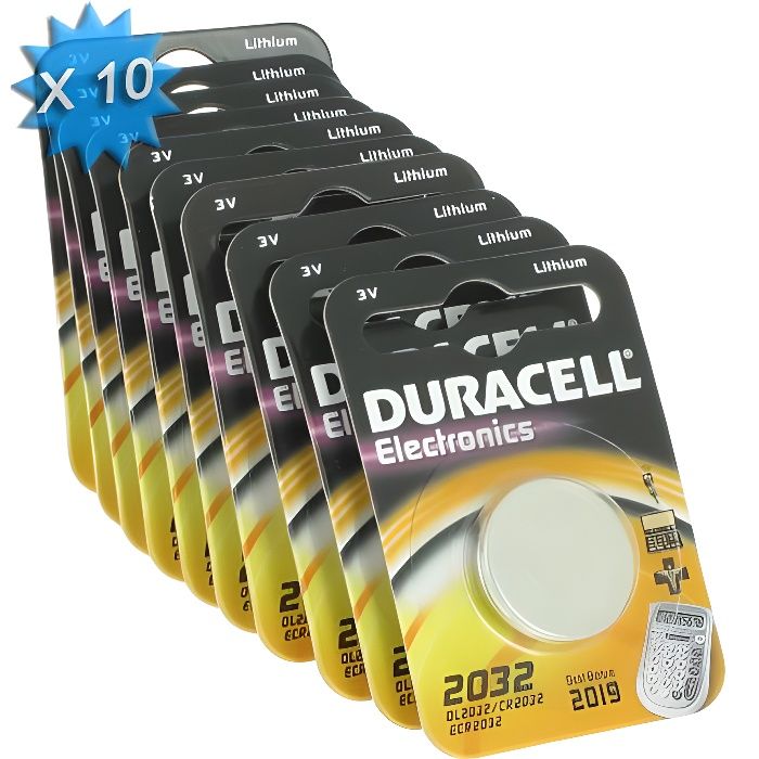Pile CR2032 3V DURACELL au Lithium par 10 Achat / Vente piles Cdiscount