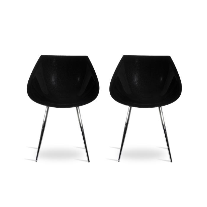 Chaises noires 60's (lot de 2)  Achat / Vente chaise ABS  Cdiscount