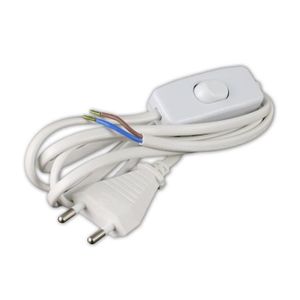 Cordon d'alimentation 1,5m 2x0,75mm? avec interrupteur pour luminaire blanc