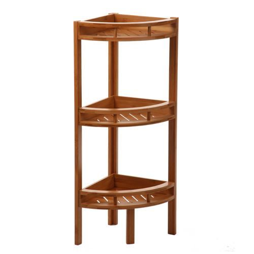 etagère angle - 3 niveaux - bambou - Achat / Vente meuble ...