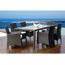 SALON DE JARDIN - ENSEMBLE TABLE CHAISE FAUTEUIL RIO Set de jardin résine tressée/alu 200cm Noir