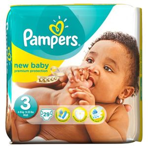 PAMPERS Couches New Baby Taille 3 - De 4 ? 9 kg - 29 couches