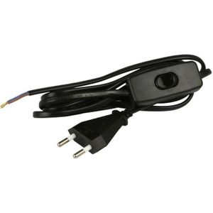 Cordon d'alimentation 1,5m 2x0,75mm? avec interrupteur pour luminaire noir