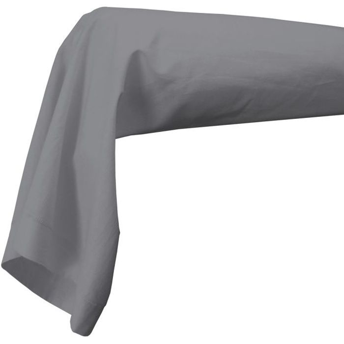 Taie traversin coton 185 cm INTIMITY gris souris Taie de traversin