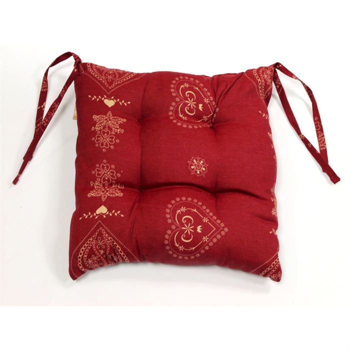 Dessus de chaise capitonné COURCHEVEL rouge  Achat / Vente coussin de