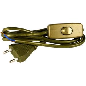 Cordon d'alimentation 1,5m 2x0,75mm? avec interrupteur pour luminaire or