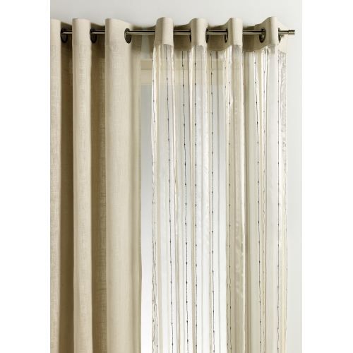 Rideau à rayures organza beige 140 x 260cm achat / vente rideau ... Rideau baige