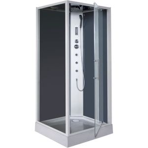 Cabine de douche hydromassante Niky grise 90x90cm