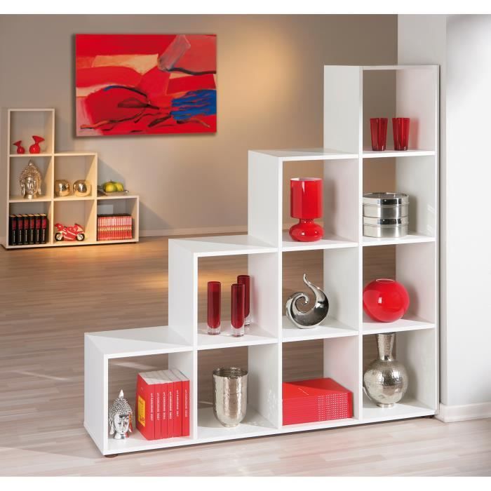Meuble de séparation design escalier coloris blanc achat / vente ... Gris Escalier désign