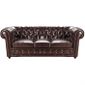 CANAPE Canapé CHESTERFIELD 3 Places En Cuir (Marron)