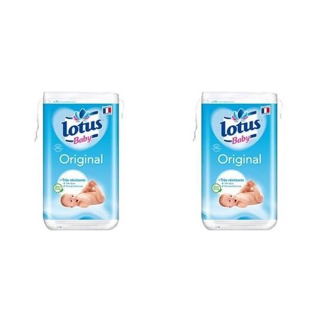 Cotons Bébé Lotus Baby Peau Nette - Lot De 5 X 85 Cotons, 100% Coton, Fabriqué En France