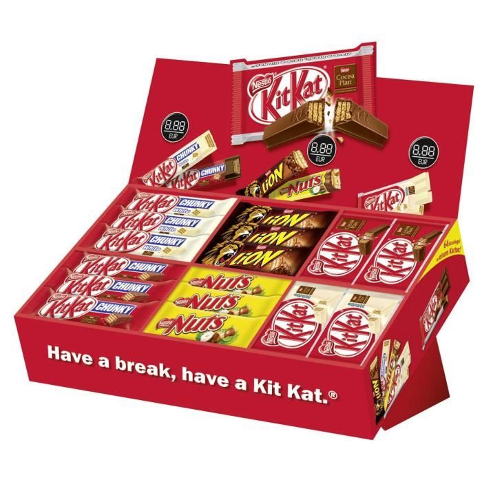 Box Nestlé mélange 64 bars kit kat, lion, nuts Achat / Vente