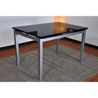 TABLE A MANGER AVEC OU SANS CHAISE - RALLONGE BORA Table extensible 120/200cm grise et noire