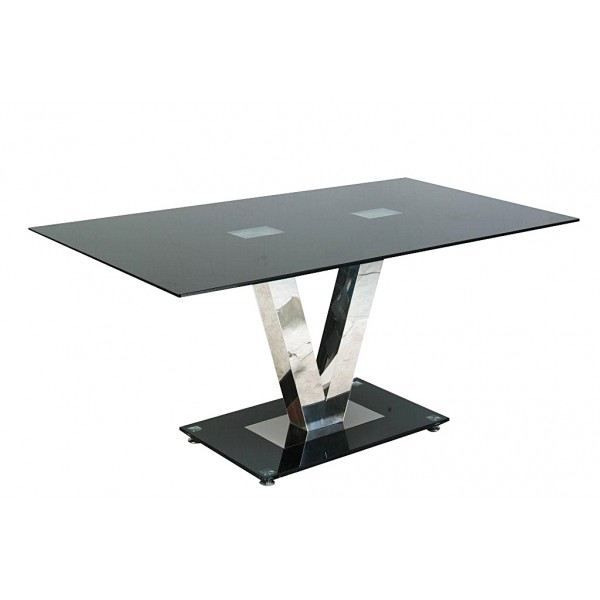 table verre pied central