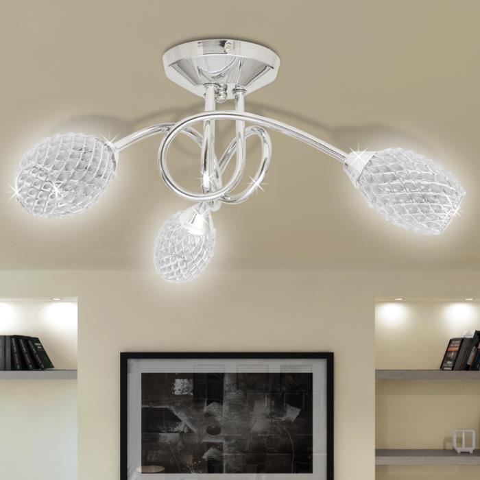 Lustre salon achat / vente lustre salon pas cher cdiscount Désign Lustres Blanc