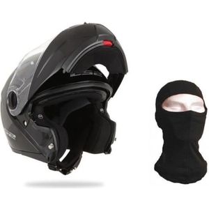 LS2 Casque Modulable Strob + Cagoule - Noir Verni