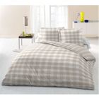 PARURE DE COUETTE CASAXTU Housse 220x240cm + 2 Taies VICHY BEIGE