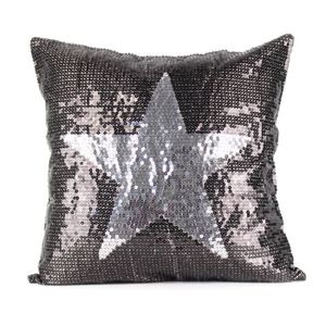 PAVILLON INTERIEUR Coussin Marcy étoile 40x40 cm noir et argent