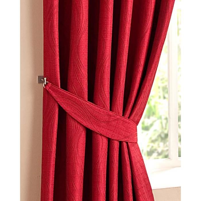 rideaux Rouge aux motifs ondulés pour habiller vos rideaux de