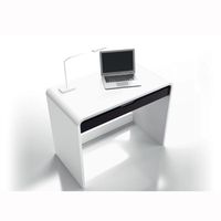 BUREAU - REHAUSSE BUREAU METEOR Bureau 1Tiroir Blanc/Ebène