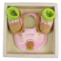 Augusta du Bay Coffret chausson et bavoir Noisette Augusta du Bay Coffret chausson et bavoir Noisette