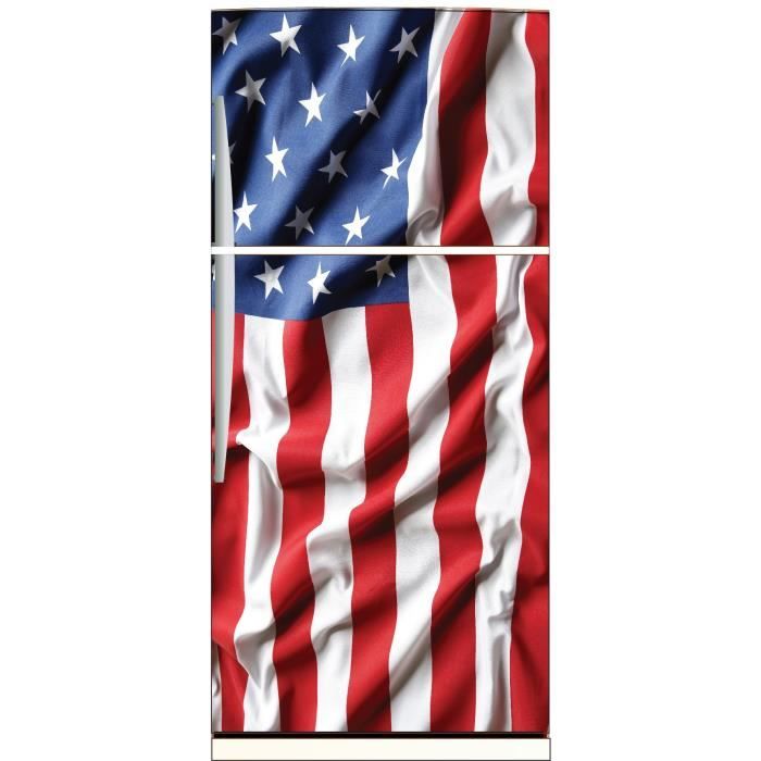 Sticker frigo d&eacute;co cuisine Drapeau Am&eacute;ricain Di Achat / Vente