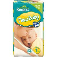 COUCHE-LANGE-LINGETTE BEBE PAMPERS New Baby T1 X54