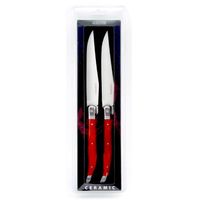 COUVERTS - MENAGERE Set de 2 LAGUIOLE Lame Céramique manche ROUGE