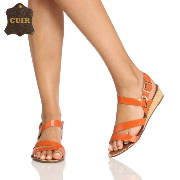 sandales femme brillante