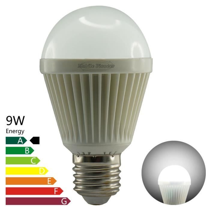AMPOULE LED E27 BULB 9 WATT BLANC FROID Achat / Vente ampoule led Cdiscount