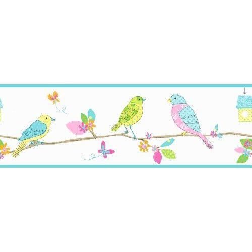 decor frise de papier peint avec oiseaux hoopla bleu decor frise de papier peint avec oiseaux hoopla bleu