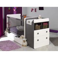 LIT NON PLIANT BEBE SOFAMO Lit combiné Malte Blanc/taupe