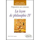 SCIENCES HUMAINES La lecon philosophique iv