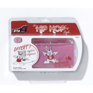 COQUE DE PROTECTION LAPIN ROSE + 2 STYLETS + 2 DOIGTIERS / ACCESSOIRE CONSOLE NINTENDO DS LITE - .