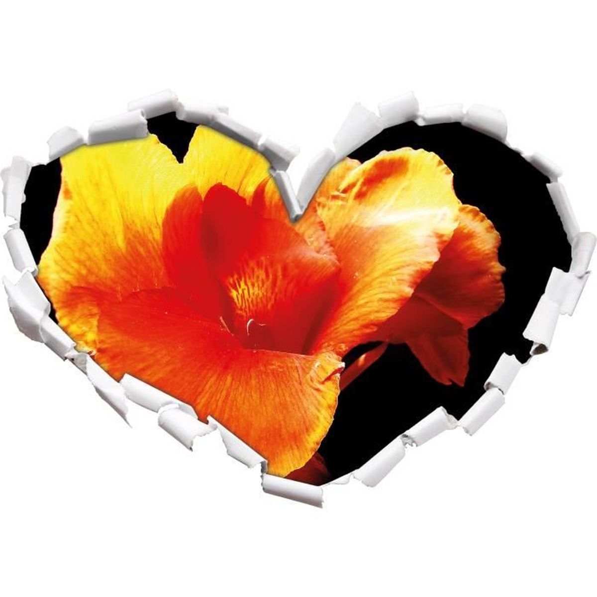 Sombre forme de coeur de lys délicat dans le regard 3d, mur ou une ...