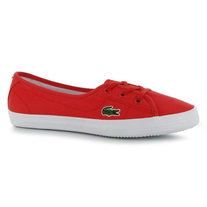 basket lacoste rouge femme