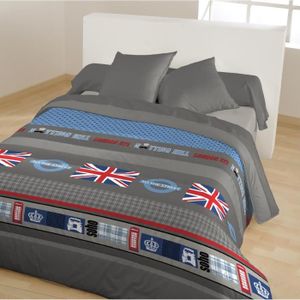 CALINE Couette chaude imprimée Notting hill 220x240 cm anthracite