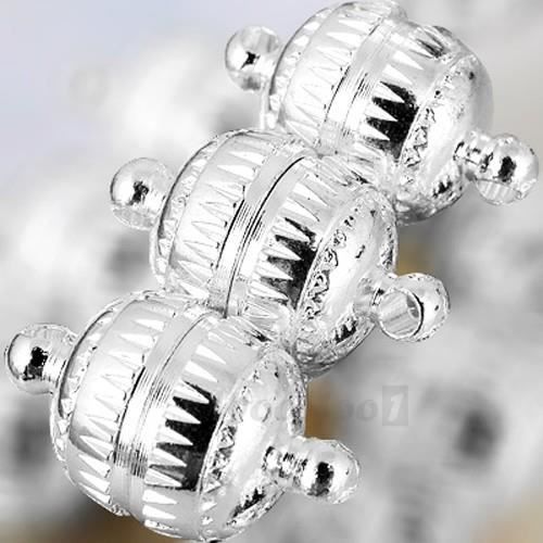 10X FERMOIR COLLIER BRACELET EN PLAQUE ARGENT BOULE 1CM Joli Fermoir