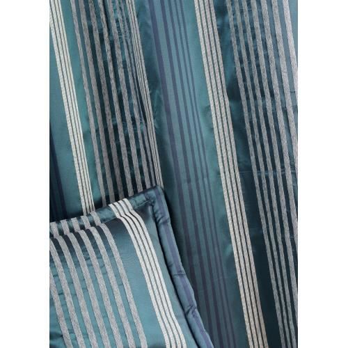 Rideau Ameublement en Taffetas Rayé Bleu 140x260cm Achat / Vente
