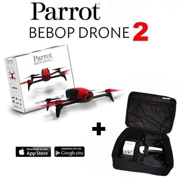 Drone Parrot Bebop 2 Rouge + Sac Rangement WINUP® CASE avec