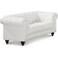 CANAPE Canapé Chesterfield 2places Croute de Cuir Blanc