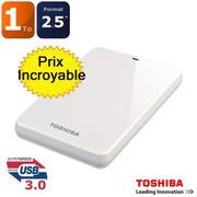 DISQUE DUR EXTERNE Toshiba Stor.E Canvio 2.5" 1000Go Blanc USB3.0