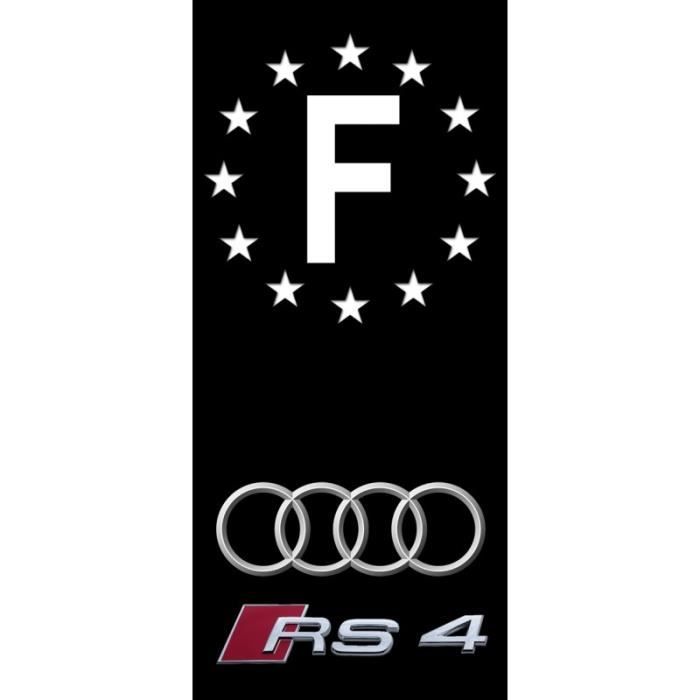 X Stickers Plaques D Immatriculation Audi Rs F Fond Noir Autos Motos