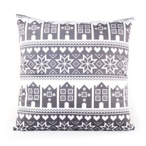 PAVILLON INTERIEUR Coussin Olaf maison 45x45 cm gris et blanc