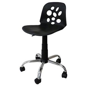 LYLY Chaise de bureau sur roulettes - Noir mat