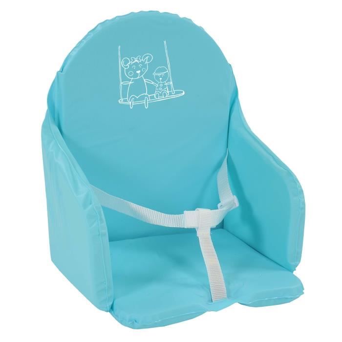 COUSSIN DE CHAISE AVEC SANGLE TURQUOISE  Achat / Vente chaise haute