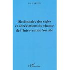 SCIENCES HUMAINES DICTIONNAIRE DES SIGLES ET ABREVIATIONS DU CHAMP D