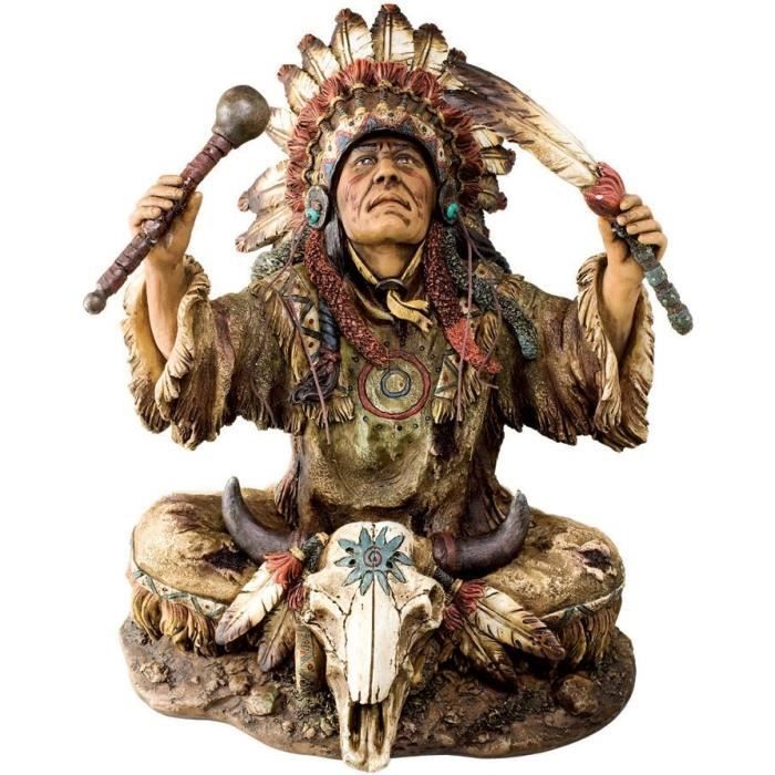 Statuette figurine Indien invoquant Dieux 24 cm Achat / Vente