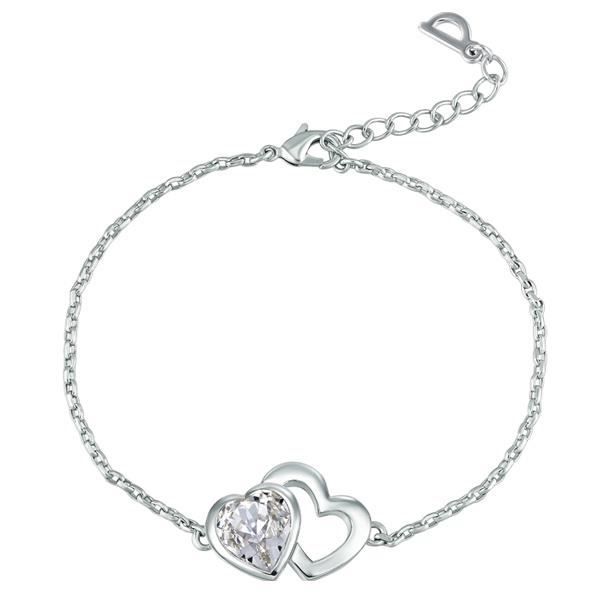 BRACELET , GOURMETTE Bracelet Coeurs Entrelacés en Cristal Swarovski El. \u2039\u203a