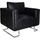 vidaXL Luxueux Fauteuil Cube en cuir Noir.